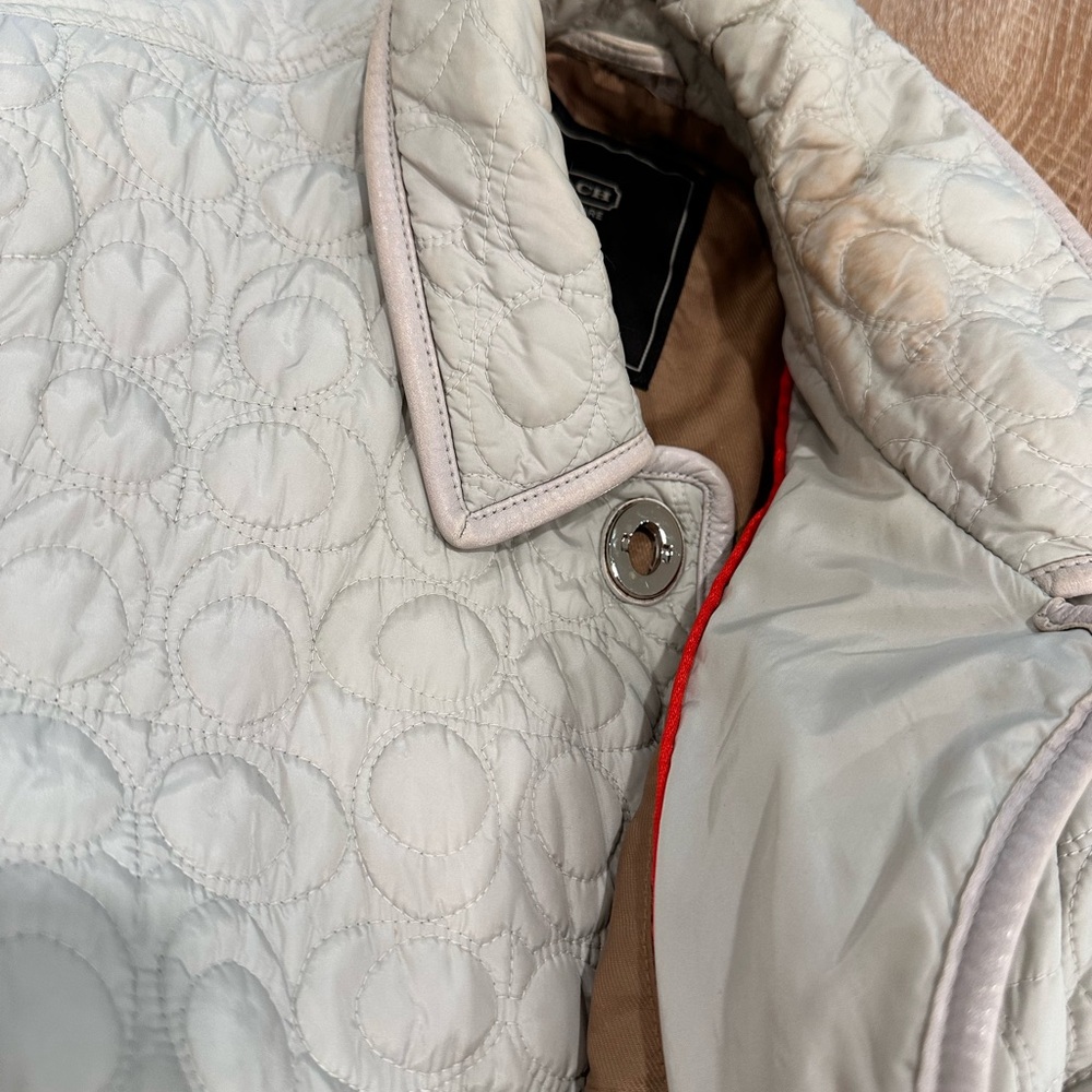 Coach Quilted Jacket - Light Gray - image 8